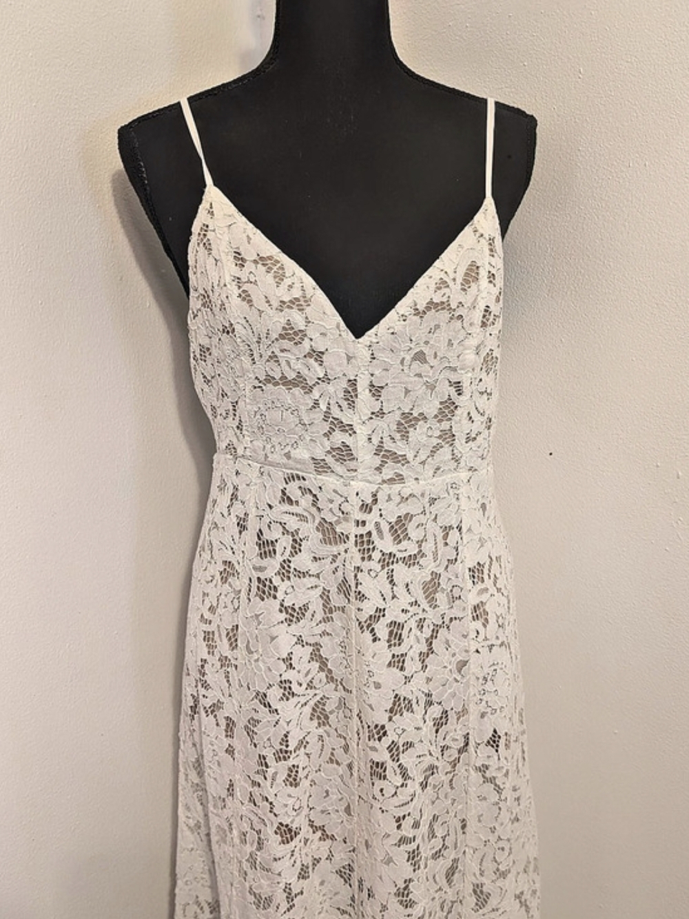 lulus Floral Lace Maxi Dress White Size Medium Like New